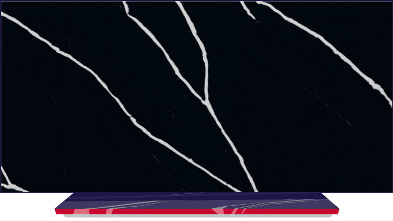 Calacatta Black Sea quartz slab