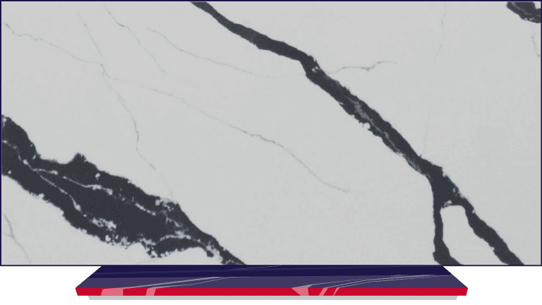 Calacatta Borghini Black quartz slab