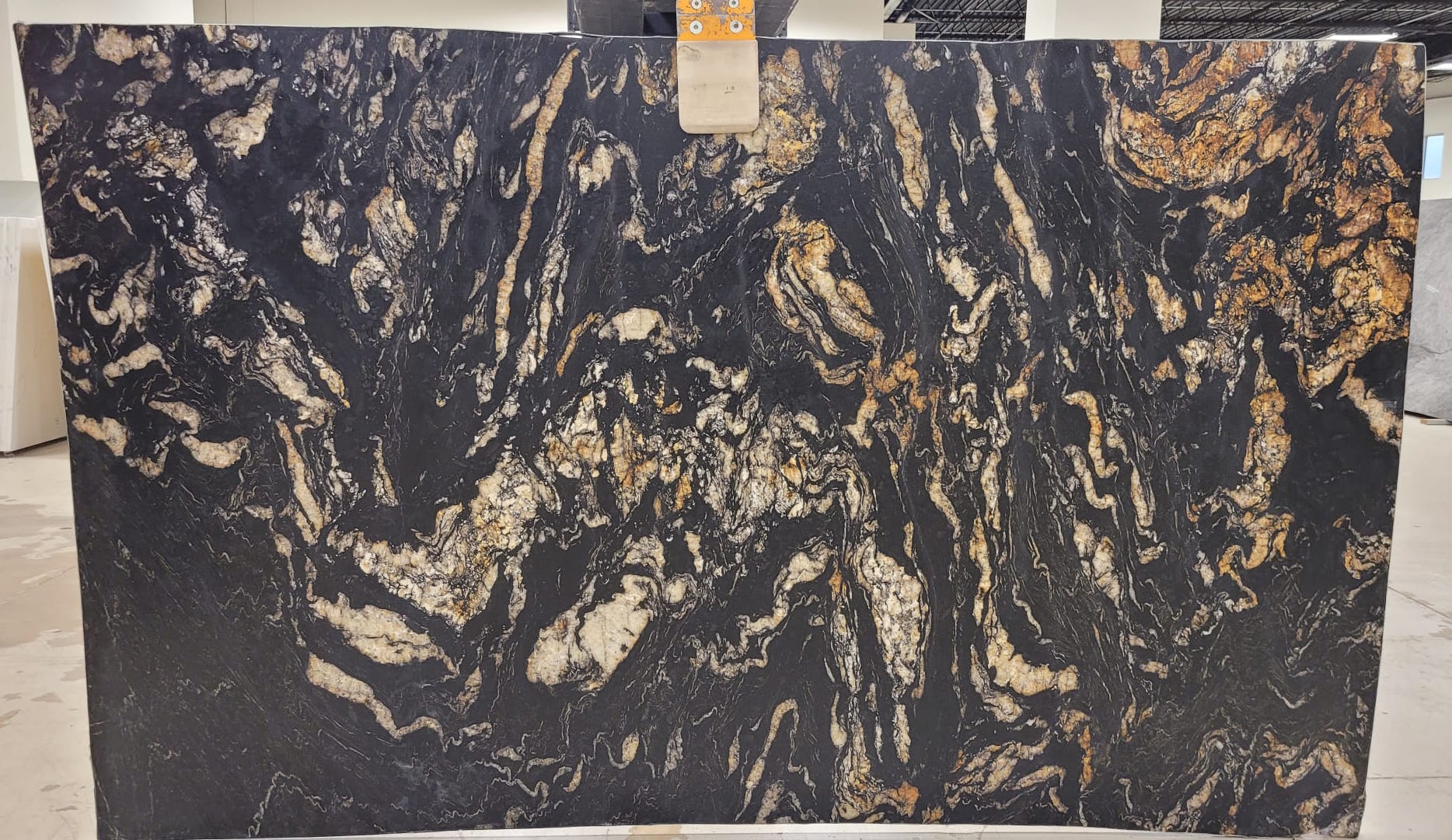 Titanium Gold Leathered Granite granite, leathered finish — full slab at StoneX USA, West Allis WI