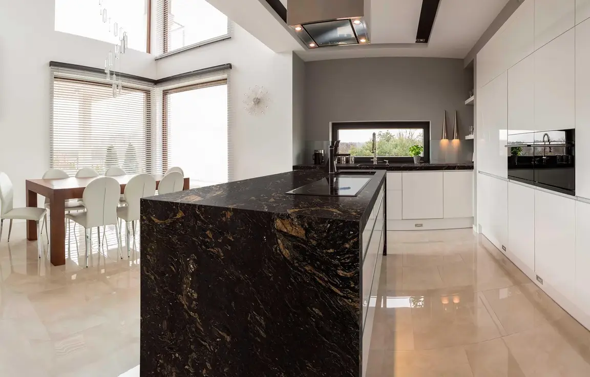 Barocco polished and leathered granite