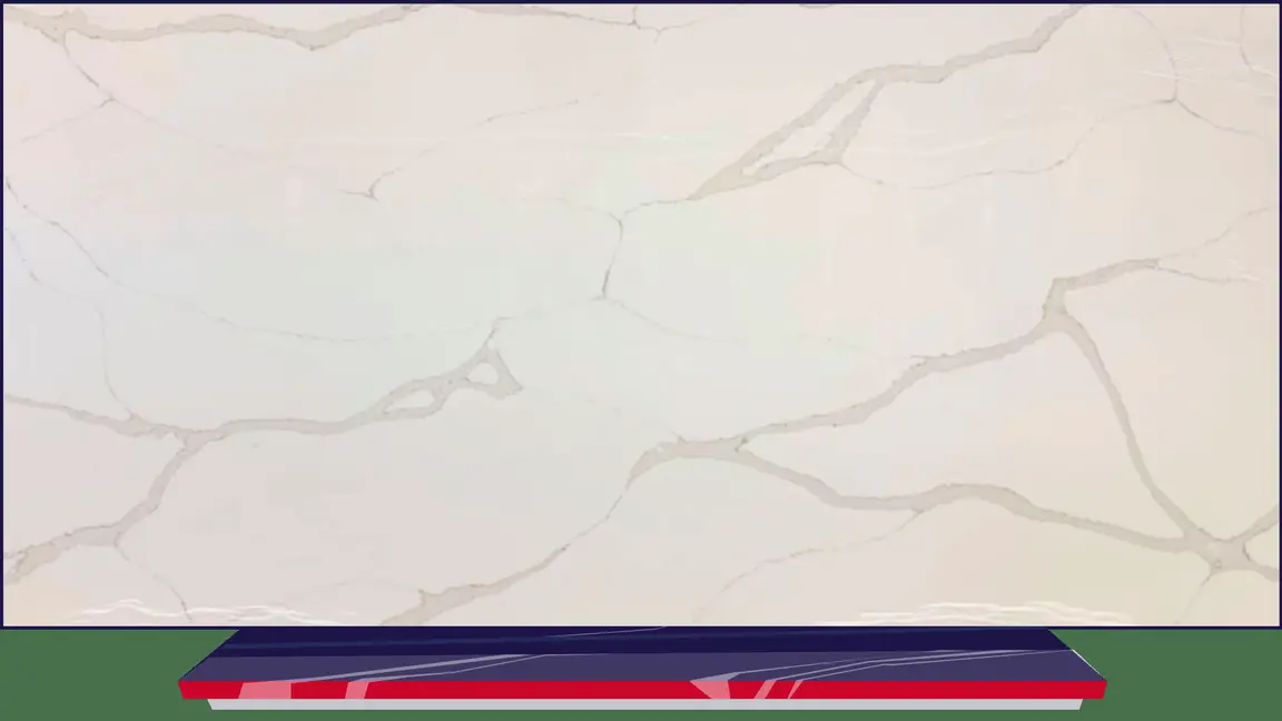 Calacatta Classic engineered quartz slab, full slab at StoneX USA, West Allis WI