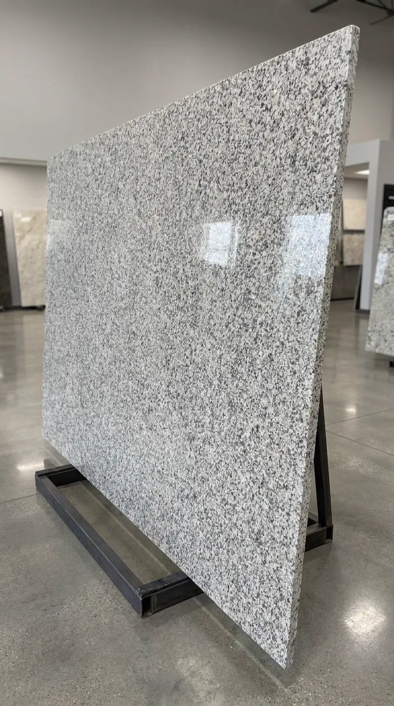 Fortaleza Polished granite slab — The full slab as it stands in our West Allis gallery | StoneX USA, West Allis WI