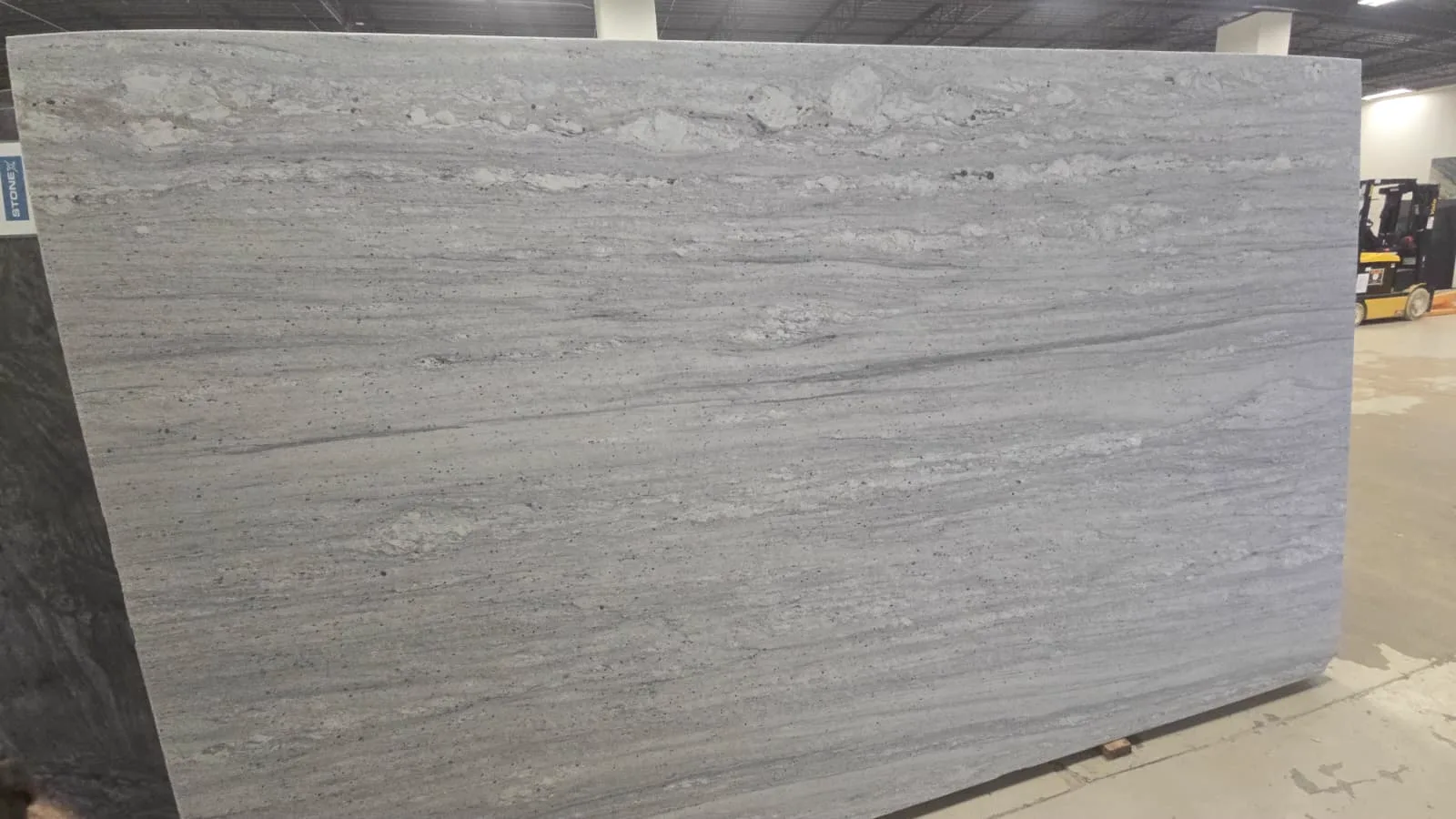 River White Leathered Granite slab, white granite with leather finish, full slab at StoneX USA, West Allis, WI near Milwaukee