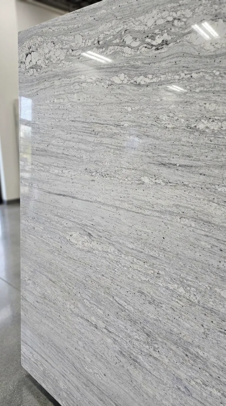 River White Polished granite slab — The surface up close - pattern, grain and finish | StoneX USA, West Allis WI