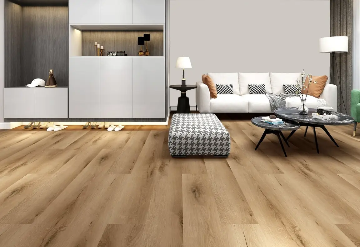 Pure Grain Oak 7mm SPC Vinyl Flooring room scene
