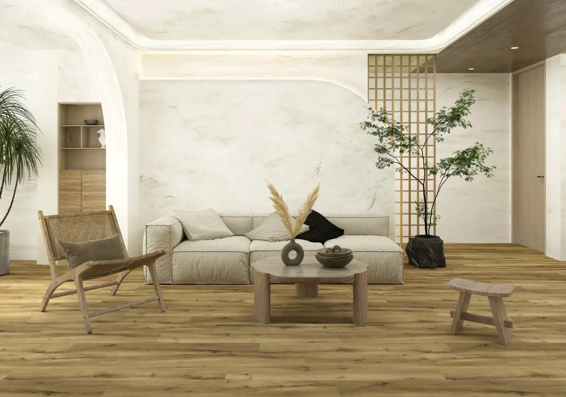 Classic Warm Oak 7mm SPC Vinyl Flooring room scene