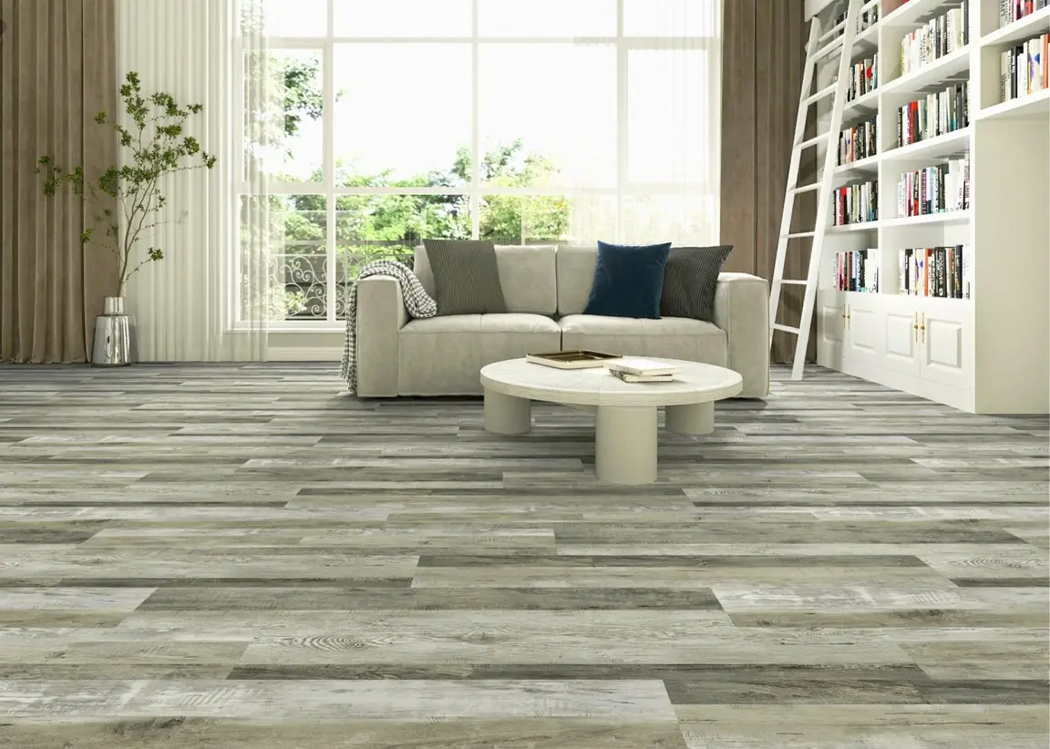 Weathered Driftwood 5mm SPC Vinyl Flooring room scene