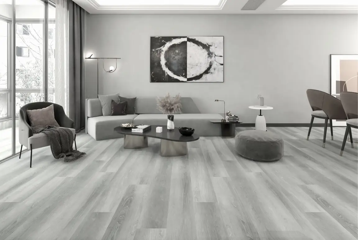 Nordic Grey Oak 7mm SPC Vinyl Flooring room scene
