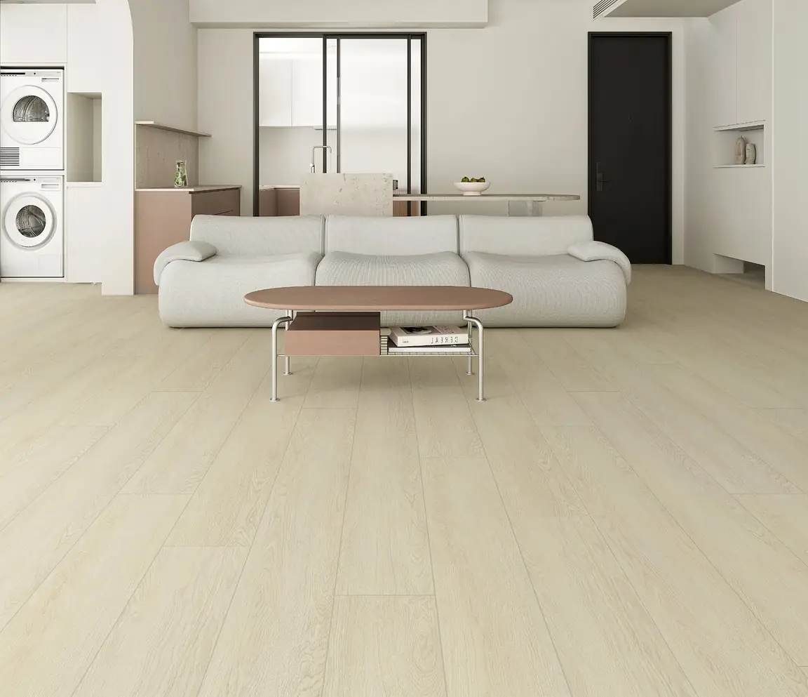 Autumn Beige Oak 5mm SPC Vinyl Flooring room scene