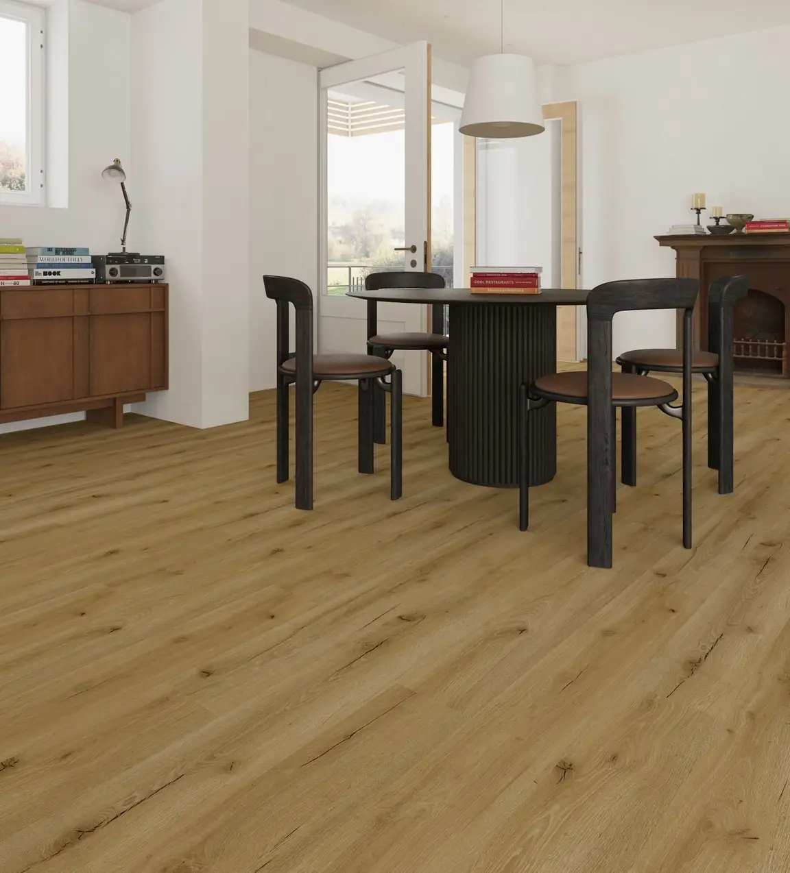 Heritage Oak 5mm SPC Vinyl Flooring room scene