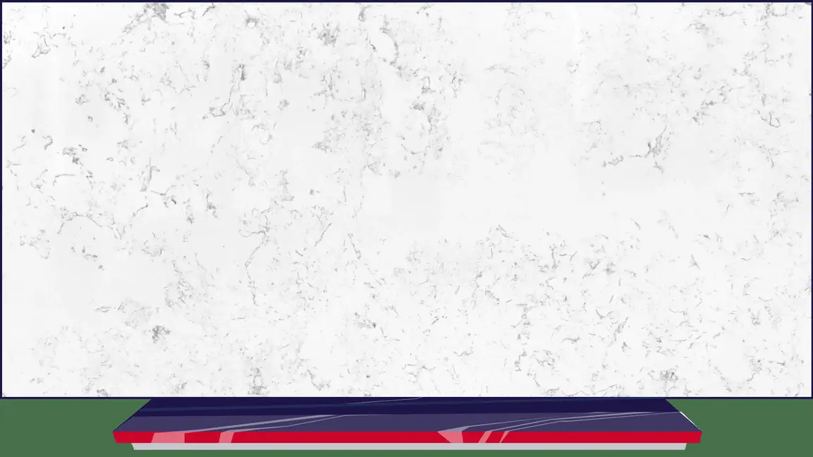 White Carrara engineered quartz slab, full slab at StoneX USA, West Allis WI