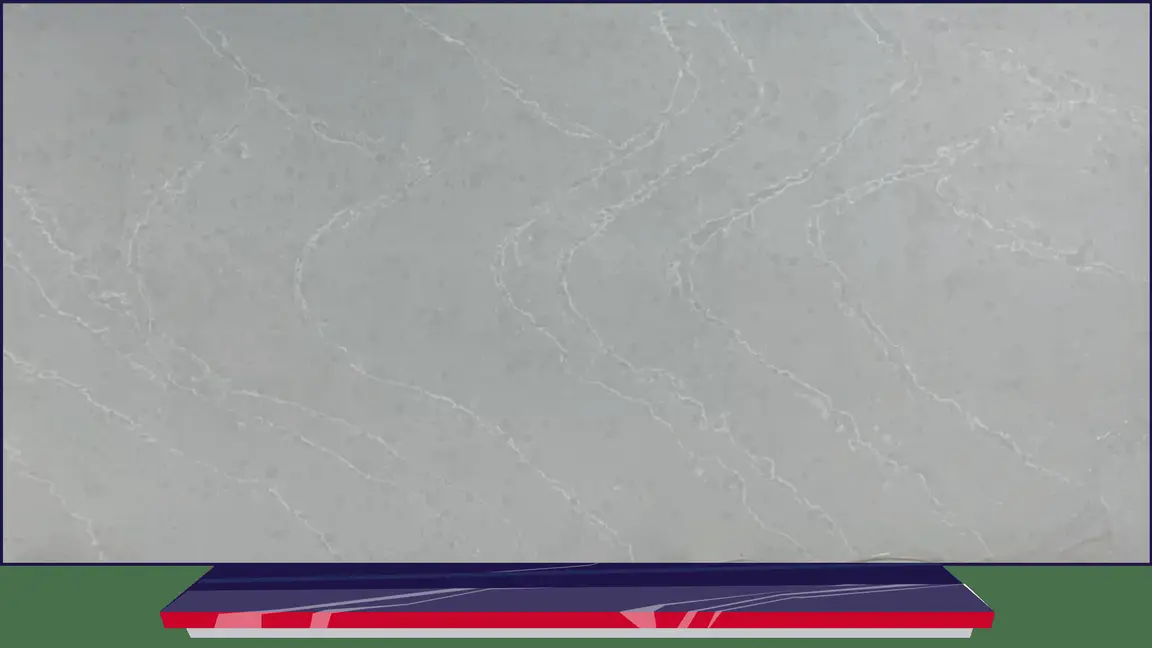 White Ice engineered quartz slab, full slab at StoneX USA, West Allis WI