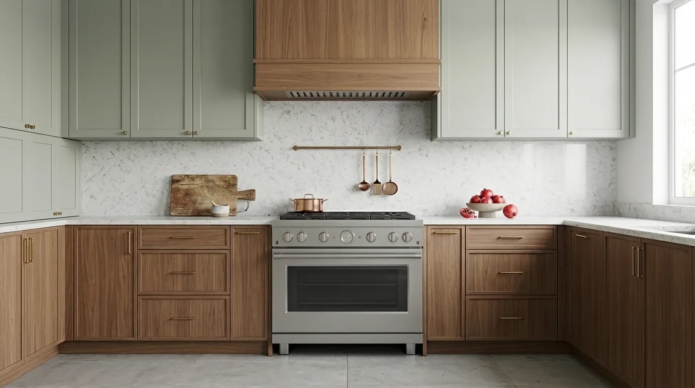 White Rose full-height kitchen backsplash and matching countertop