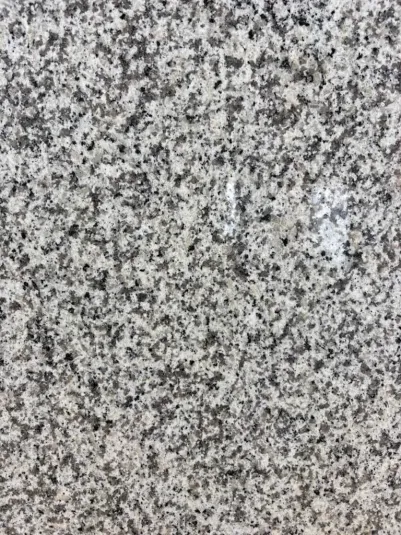 Fortaleza Polished Granite slab, white granite with polished finish, close surface and finish detail, West Allis, WI near Milwaukee