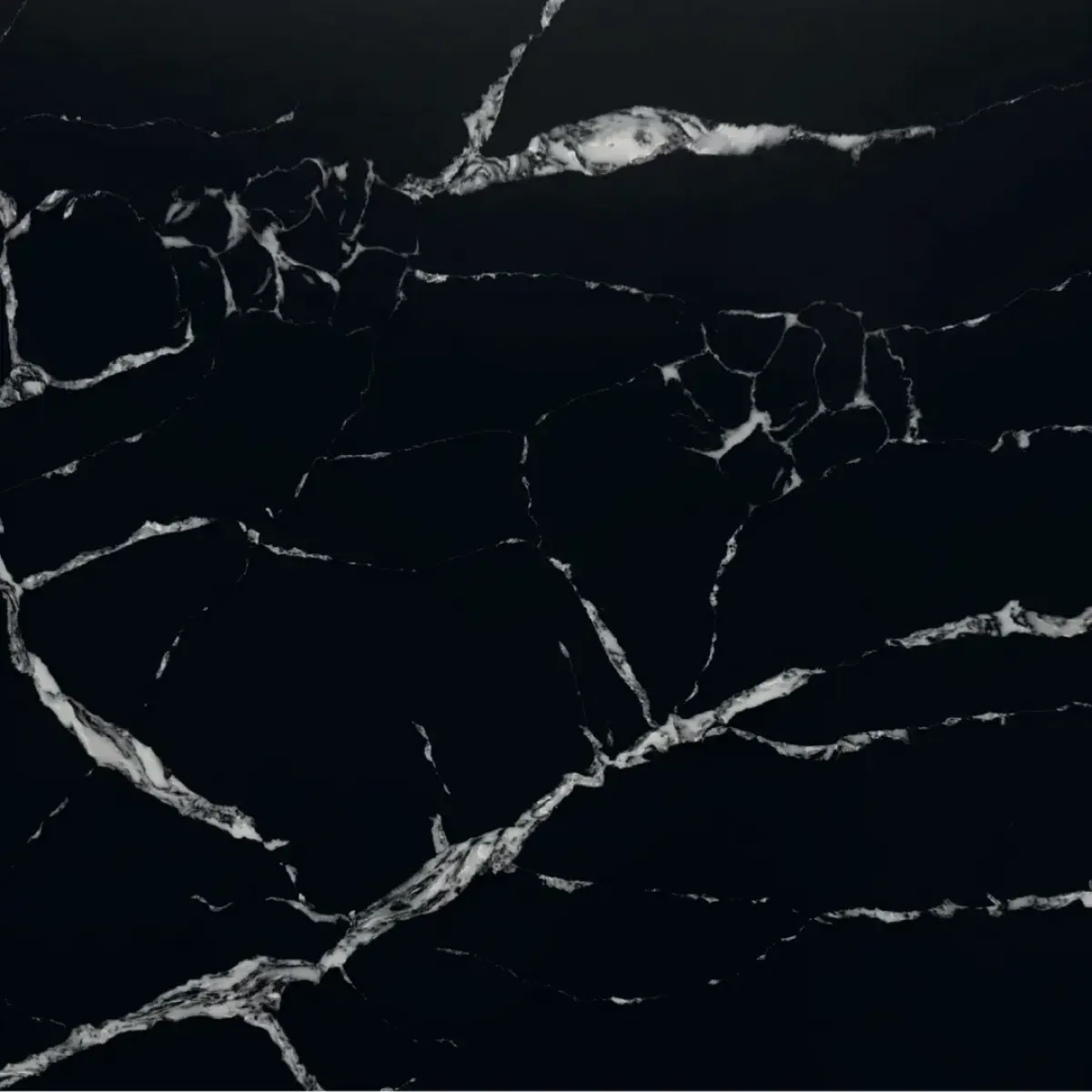 Calacatta Black Diamond Quartz Stone engineered quartz slab, full slab on the rack at StoneX USA, West Allis WI