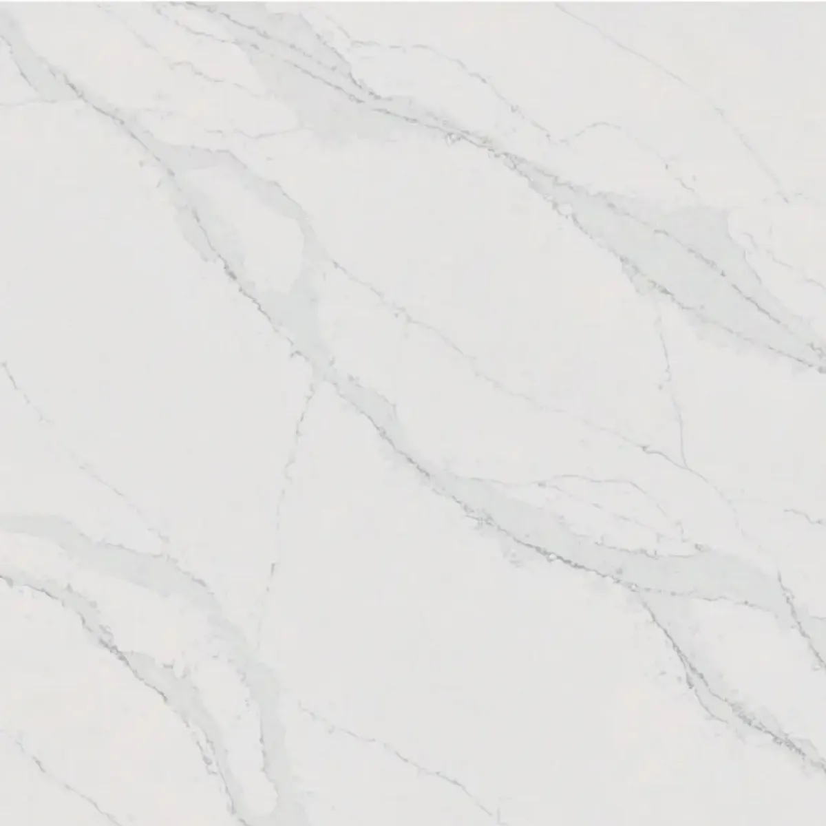 Calacatta Borghini 2 Quartz Stone engineered quartz slab, full slab on the rack at StoneX USA, West Allis WI