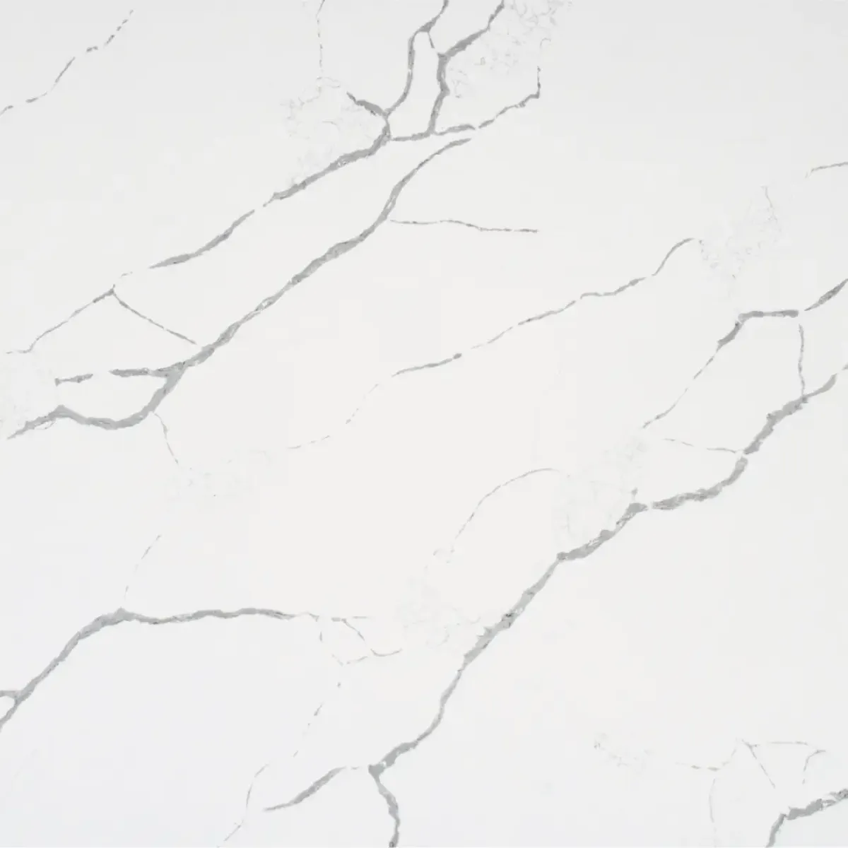 Calacatta Jasmine J Quartz Stone engineered quartz slab, full slab on the rack at StoneX USA, West Allis WI