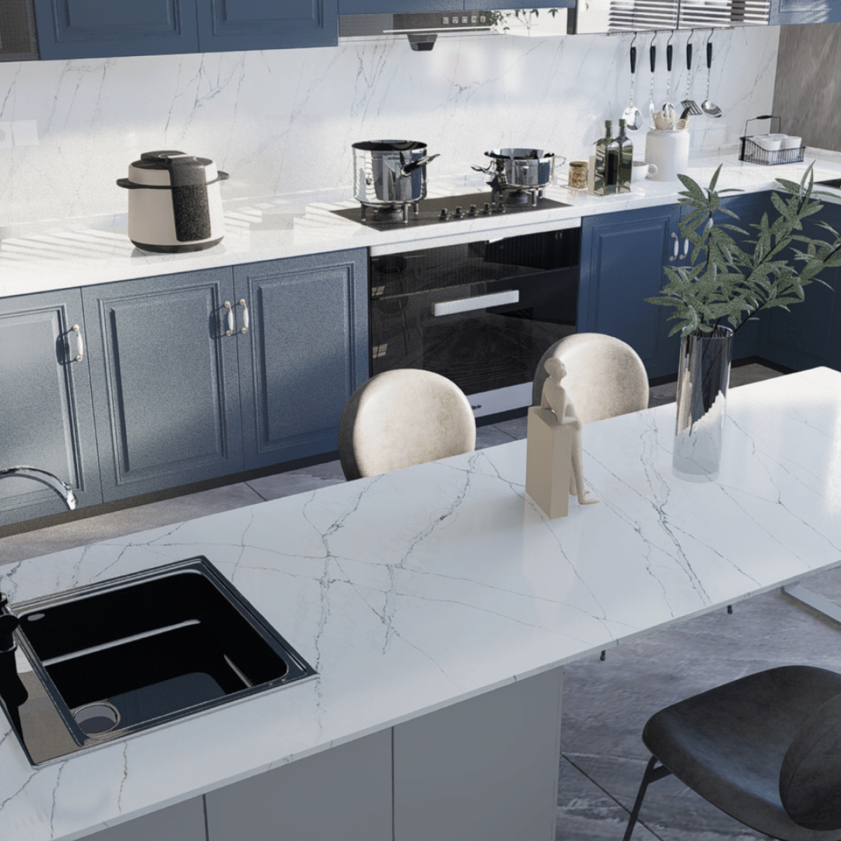 Emerald Quartz Stone engineered quartz slab, veining detail, StoneX USA slab gallery near Milwaukee