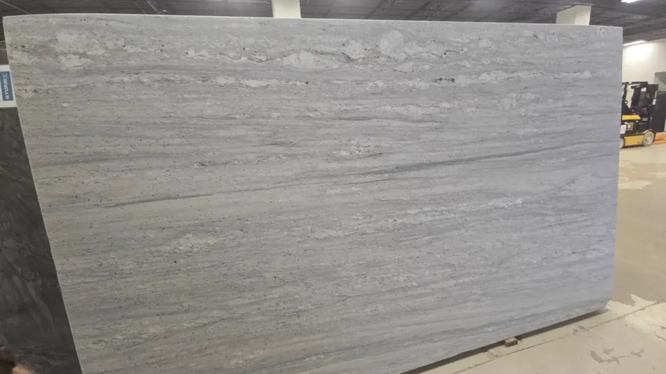 River White Leathered Granite slab, white granite with leather finish, full slab at StoneX USA, West Allis, WI near Milwaukee