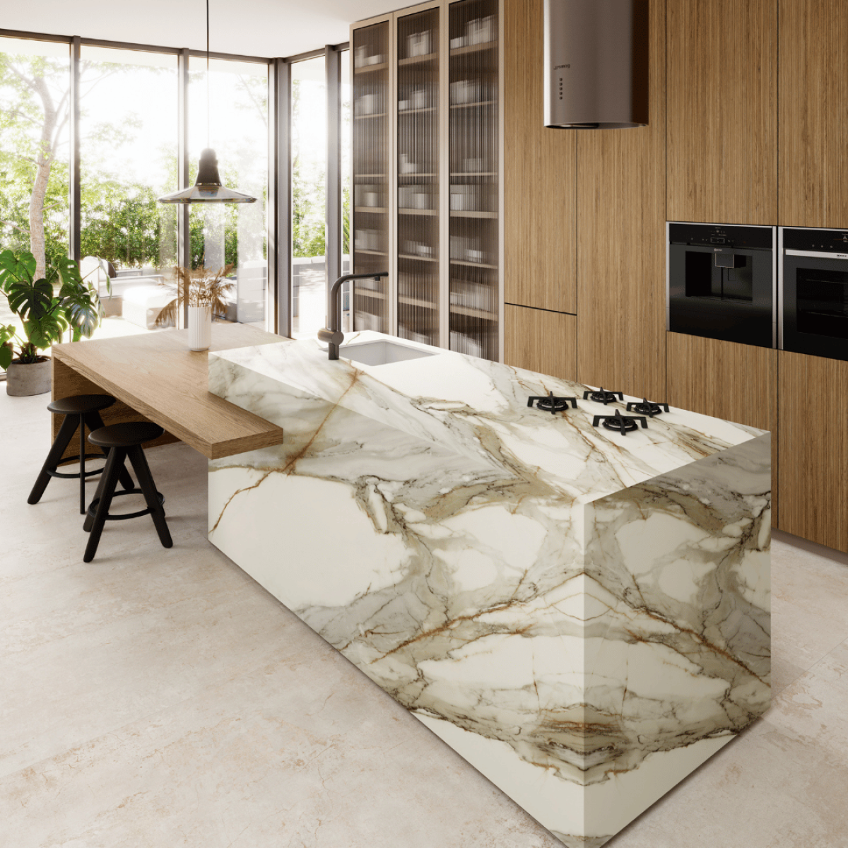Macchia Vecchia Porcelain Stone porcelain slab slab, veining detail, StoneX USA slab gallery near Milwaukee