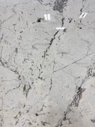Monalisa Polished Marble slab, white marble with polished finish, close surface and finish detail, West Allis, WI near Milwaukee