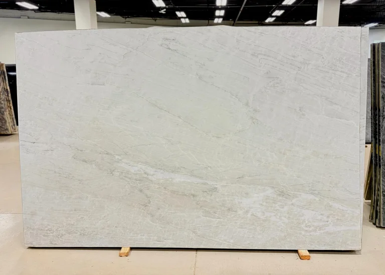 Tahiti Leathered Quartzite quartzite slab with leathered finish and white/light, full slab at StoneX USA, West Allis WI