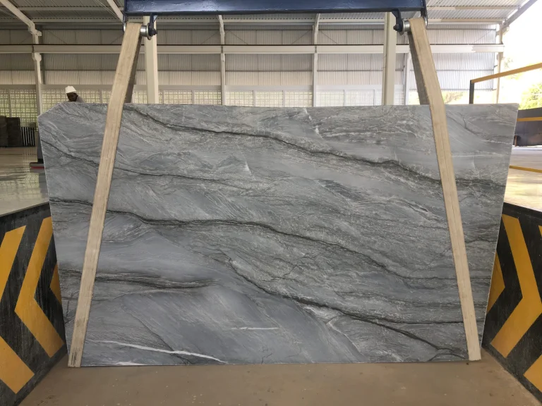 Platinum Leathered Quartzite quartzite slab with leathered finish and silver, full slab at StoneX USA, West Allis WI