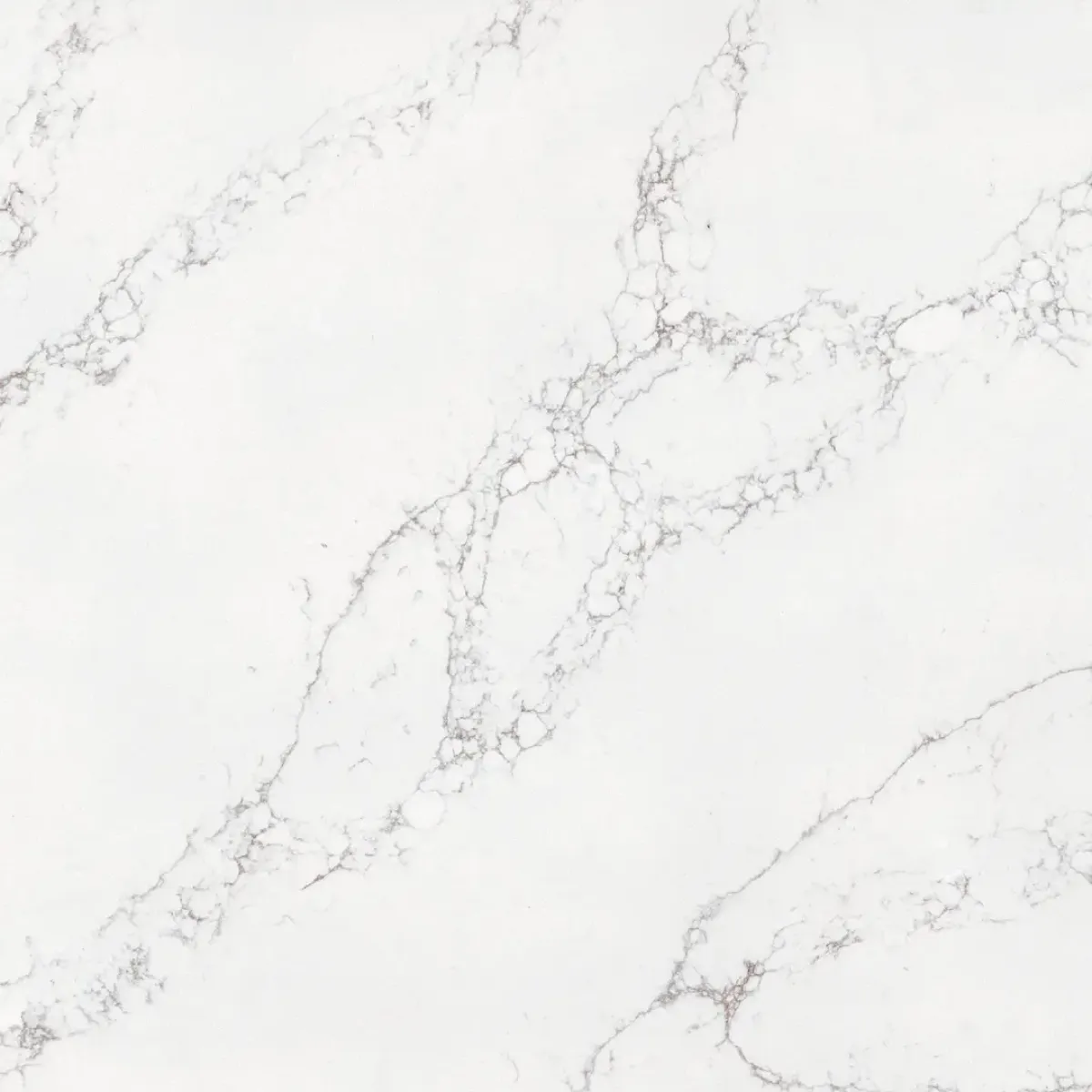 Calacatta Creek Quartz Stone engineered quartz slab, full slab on the rack at StoneX USA, West Allis WI