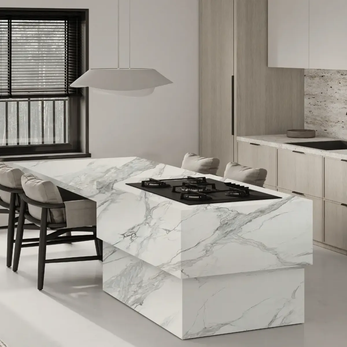 VAGLI HD Quartz Stone engineered quartz slab, veining detail, StoneX USA slab gallery near Milwaukee