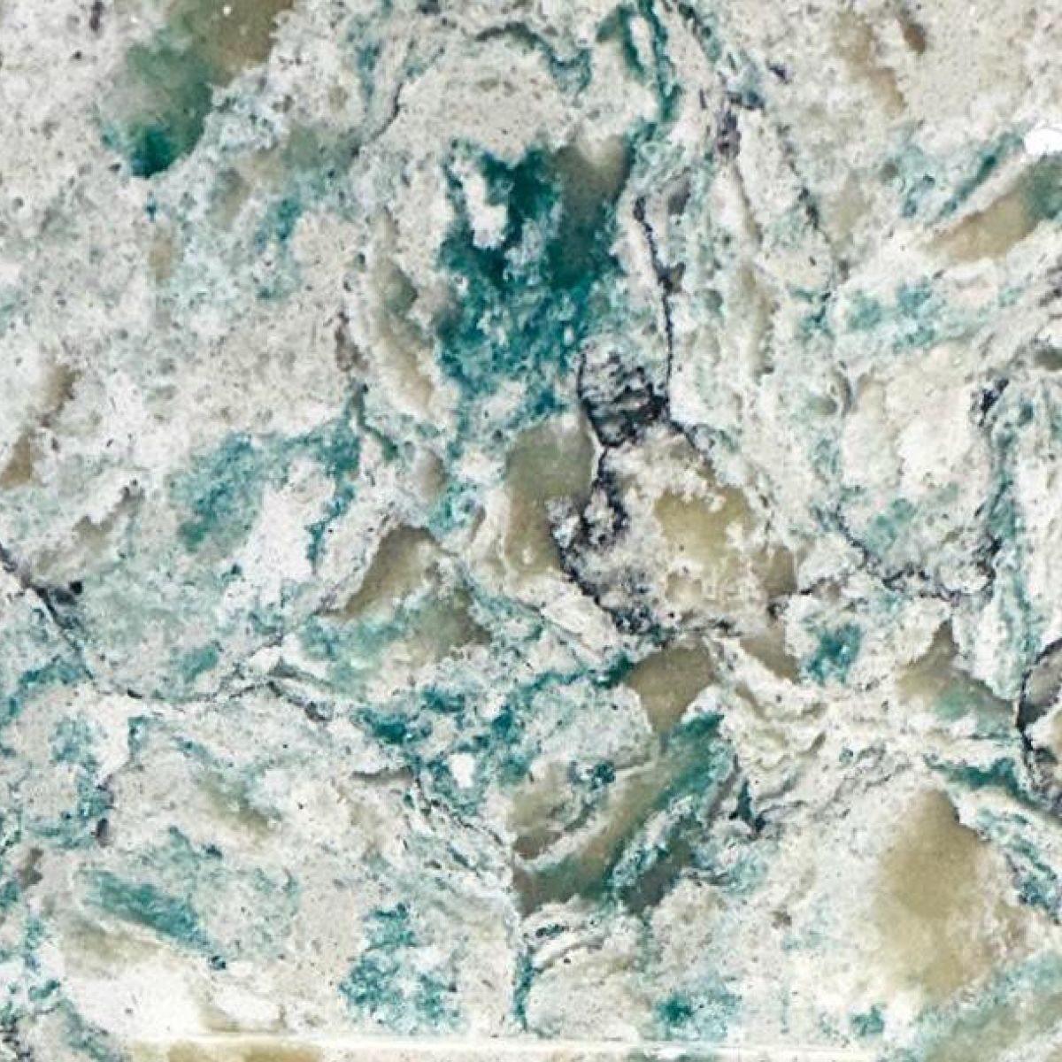 Fresco Antico engineered quartz slab, full slab on the rack at StoneX USA, West Allis WI