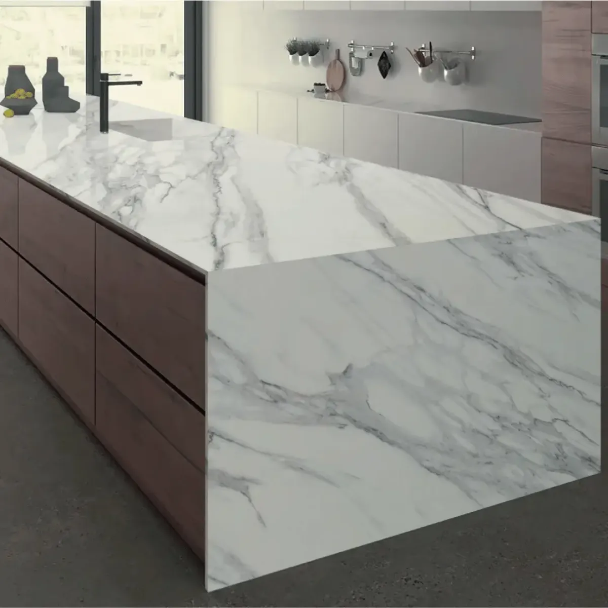 JASMINE HD Quartz Stone engineered quartz slab, veining detail, StoneX USA slab gallery near Milwaukee